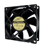 ADDA AD08012HB257B04 DC Axial Fan, 12 V, Square, 80 mm, 25 mm, Ball Bearing, 37.241 CFM