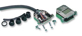MH CONNECTORS C88230000 D Sub Backshell, DC, 45°, ABS (Acrylonitrile Butadiene Styrene) Body