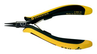 BERNSTEIN WERKZEUGFABRIK 3-688-15 Length Conductive Snipe Nose Pliers, 130mm, ESD Safe, Smooth Jaw, Precision Adjustment