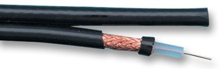 PRO POWER RG59TWIN Coaxial Cable, Composite, RG59B, Copper Coated Steel, 12.3 mm, Black