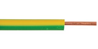 PRO POWER 6491X-1MMG/Y100M Wire, Solid, Conduit, BS6004, PVC, Green, Yellow, Solid, 100 m