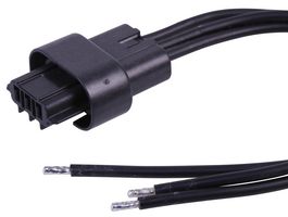 MOLEX 216621-1031 Cable Assembly, Squba Receptacle to Free End, 3 Ways, 3.6 mm, 1 Row, 150 mm, 5.9 "