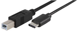 PRO SIGNAL PSG91205 USB Cable, Type B Plug to Type C Plug, 6ft, 2m, Black