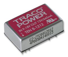 TRACO POWER TEN 8-1212 Isolated Through Hole DC/DC Converter, ITE, DIP, 2:1, 8 W, 1 Output, 12 V