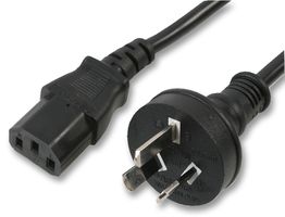PRO ELEC PE01101 Mains Power Cord, Mains Plug, Australia to IEC 60320 C13, 2 m, 10 A, 250 VAC, Black