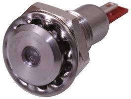 BULGIN LIMITED DX0505/RD/24 LED Panel Mount Indicator, Vandal Resistant, Red, 24 VDC, 12.2 mm, 30 mA, 2 cd, IP67