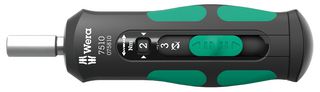 WERA 05075810001 Speed Torque Screwdriver, 1/4" Drive, 147.5mm L, 1N-m to 3N-m, 7510 Kraftform Series