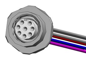 NORCOMP FPM12A08I12BF03 SENSOR CORD, 8P M12 RCPT-FREE END, 12"