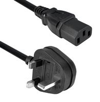QUALTEK ELECTRONICS 370001-E01 POWER CORD, BS1363A-IEC C13, 2.5M, 10A