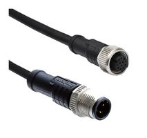 AMPHENOL LTW M12A12ML-12AFL-SBA05. SENSOR CABLE, 12P M12 PLUG-RCPT, 0.5M