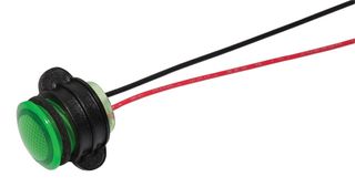 VCC / VISUAL COMMUNICATIONS COMPANY CNX714C500FVW. LED INDICATOR, PANEL, 14MM, GREEN, 28V