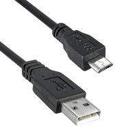 QUALTEK ELECTRONICS 3025034-10 USB CORD, 2.0 PLUG A-MICRO B, 3.05M, BLK