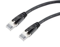 L-COM TRD626ASR-BLK-2F ENET CABLE, CAT6A, RJ45 PLUG-PLUG, 24"