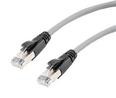 L-COM TRD626ASR-GRY-2F ENET CABLE, CAT6A, RJ45 PLUG-PLUG, 24"