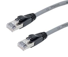 L-COM TRD626ASZ-GRY-2F ENET CABLE, CAT6A, RJ45 PLUG-PLUG, 24"