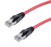 L-COM TRD626ASZ-RED-2F ENET CABLE, CAT6A, RJ45 PLUG-PLUG, 24"