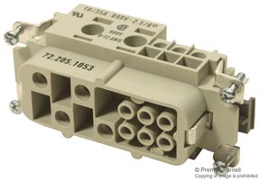 WIELAND ELECTRIC 72.205.1053.0 RECTANGULAR INSERT, RECEPTACLE, 10+PE PO