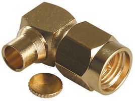 AMPHENOL RF 132111. RF/COAXIAL, SMA PLUG, R/A, 50 OHM, SOLDE