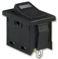 E-SWITCH R1966ABLKBLKESRED. SWITCH, ROCKER, SPST, 15A, 125VAC, BLACK