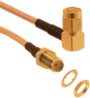 AMPHENOL RF 135111-01-06.00. COAXIAL CABLE ASSEMBLY, RG-316, 6IN, BLA