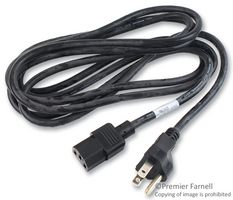 VOLEX 17661 POWER CORD NEMA5-15P/IEC, 3M, 10A, BLACK