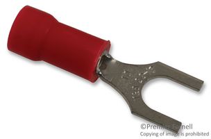 ABB - THOMAS & BETTS 18RA-10F TERMINAL, SPADE/FORK, #10, CRIMP, RED