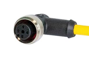 HARTING 21350400315010 M12 A-CODE 3-PIN ANGLED FEMALE TO OPEN END, 1M, PVC YELLOW JACKET 51AK5482