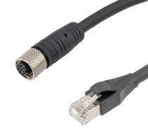 L-COM TRG865-P6B-15M SENSOR CORD, M12 RCPT-RJ45 PLUG, 49.2FT