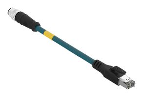 MOLEX 120108-8451 SENSOR CORD, 4P M12 PLUG-RJ45 PLUG, 6.6