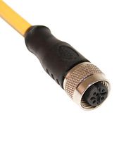 MUELLER ELECTRIC C4C05M015 M12 CORDSET, 4-POSITION FEMALE STRAIGHT TO OPEN END, 22 AWG, 10M 68AK2101