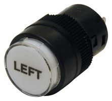 NKK SWITCHES YB02VA004 PANEL INDICATOR W/ LEGEND, RED, 16MM