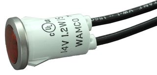 WAMCO WL-1090D1-12V LAMP, INCANDESCENT INDICATOR, 12V, 80mA,