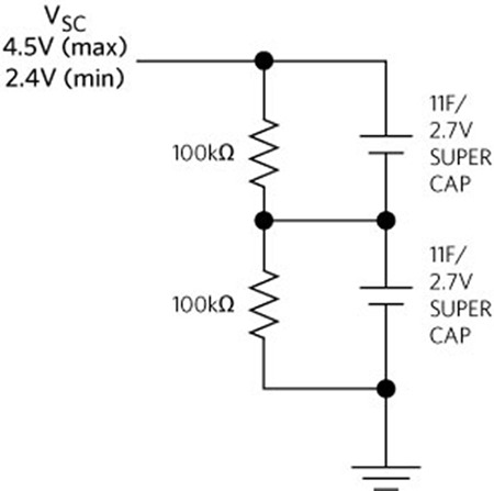 Figure 2: Voltage balancing using balancing resistors